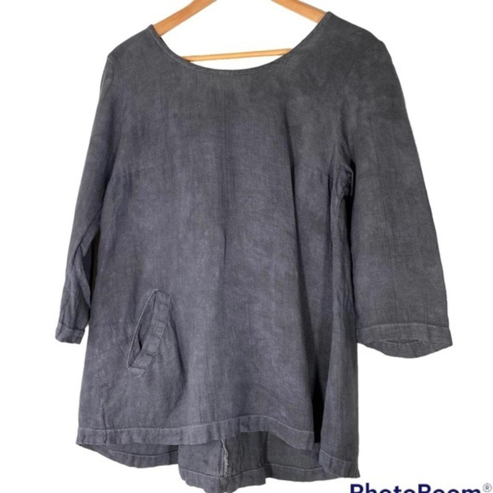 Flax Charcoal Tunic Top